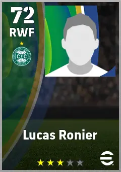 Lucas Ronier eFootball 2026 player card — 72 OVR RWF