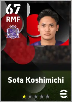 Sota Koshimichi eFootball 2026 player card — 67 OVR RMF