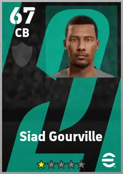 Siad Gourville eFootball 2026 player card — 67 OVR CB