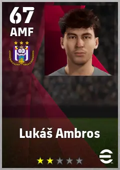 Lukas Ambros eFootball 2026 player card, 67 OVR AMF