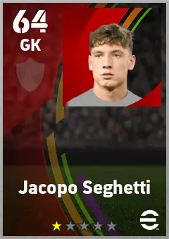 Jacopo Seghetti eFootball 2026 player card — 64 OVR GK