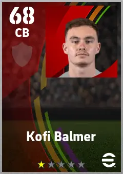 Kofi Balmer eFootball 2026 player card — 68 OVR CB