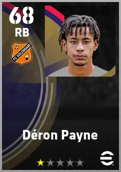 Deron Payne eFootball 2026 player card — 68 OVR RB