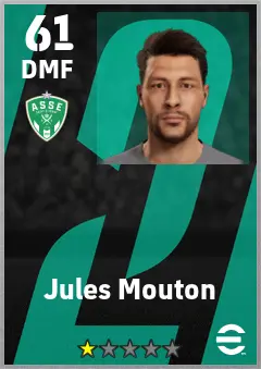 Jules Mouton eFootball 2026 player card — 61 OVR DMF