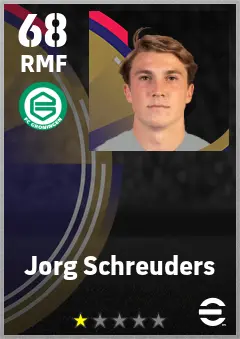 Jorg Schreuders eFootball 2026 player card — 68 OVR RMF
