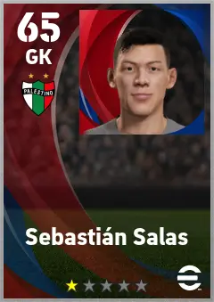 Sebastian Salas eFootball 2026 player card — 65 OVR GK
