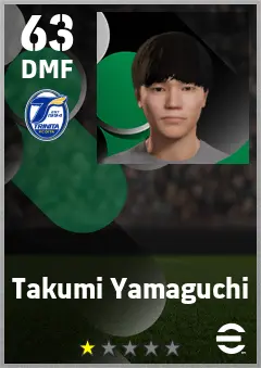 Takumi Yamaguchi eFootball 2026 player card — 63 OVR DMF