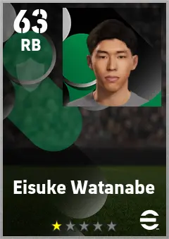 Eisuke Watanabe eFootball 2026 player card — 63 OVR RB