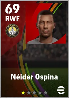 Neider Ospina eFootball 2026 player card — 69 OVR RWF