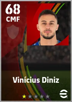 Vinicius Diniz eFootball 2026 player card — 68 OVR CMF