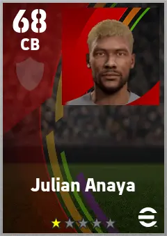 Julian Anaya eFootball 2026 player card — 68 OVR CB