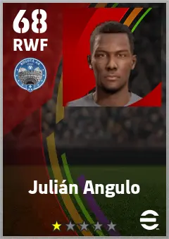 Julian Angulo eFootball 2026 player card — 68 OVR RWF