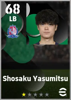 Shosaku Yasumitsu eFootball 2026 player card — 68 OVR LB