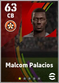 Malcom Palacios eFootball 2026 player card — 63 OVR CB