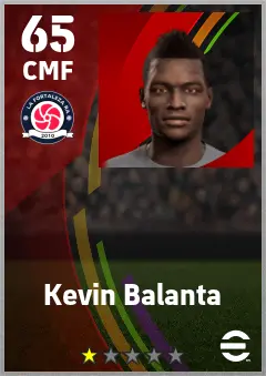 Kevin Balanta eFootball 2026 player card — 65 OVR CMF