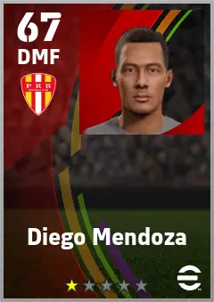 Diego Mendoza eFootball 2026 player card — 67 OVR DMF