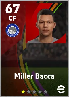 Miller Bacca eFootball 2026 player card — 67 OVR CF