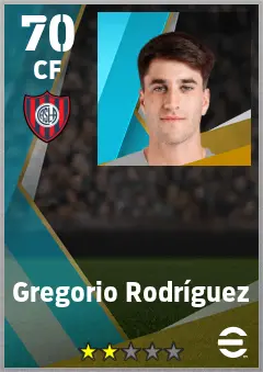 Gregorio Rodriguez eFootball 2026 player card — 70 OVR CF