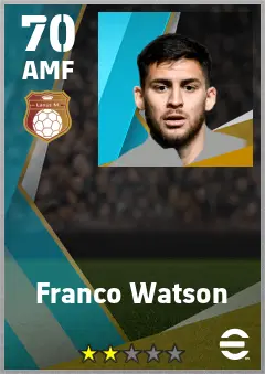 Franco Watson eFootball 2026 player card — 70 OVR AMF
