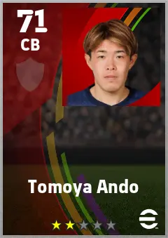 Tomoya Ando eFootball 2026 player card — 71 OVR CB