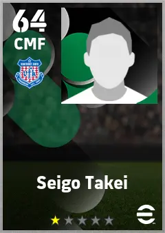 Seigo Takei eFootball 2026 player card — 64 OVR CMF