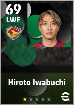 Hiroto Iwabuchi eFootball 2026 player card — 69 OVR LWF