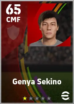 Genya Sekino eFootball 2026 player card — 65 OVR CMF