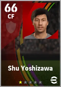 Shu Yoshizawa eFootball 2026 player card — 66 OVR CF