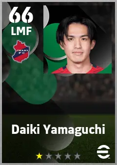 Daiki Yamaguchi eFootball 2026 player card — 66 OVR LMF
