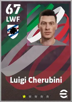 Luigi Cherubini eFootball 2026 player card — 67 OVR LWF