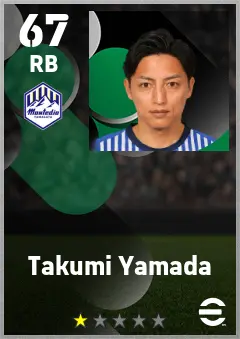 Takumi Yamada eFootball 2026 player card — 67 OVR RB