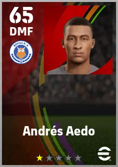 Andres Aedo eFootball 2026 player card — 65 OVR DMF