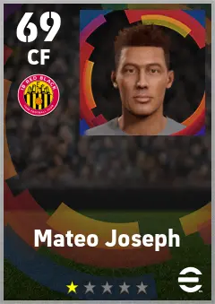 Mateo Joseph eFootball 2026 player card — 69 OVR CF