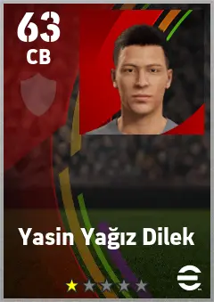 Yasin Yagiz Dilek eFootball 2026 player card — 63 OVR CB