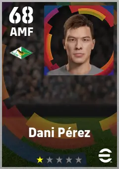 Dani Perez eFootball 2026 player card — 68 OVR AMF