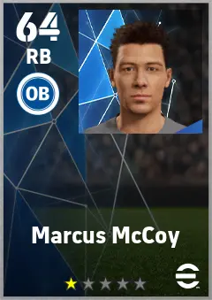 Marcus McCoy eFootball 2026 player card — 64 OVR RB