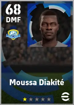 Moussa Diakite eFootball 2026 player card — 68 OVR DMF