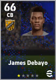 James Debayo eFootball 2026 player card — 66 OVR CB
