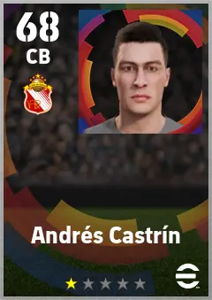 Andres Castrin eFootball 2026 player card — 68 OVR CB