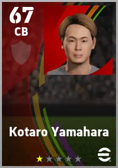 Kotaro Yamahara eFootball 2026 player card — 67 OVR CB