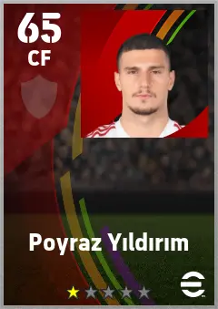 Poyraz Yildirim eFootball 2026 player card — 65 OVR CF