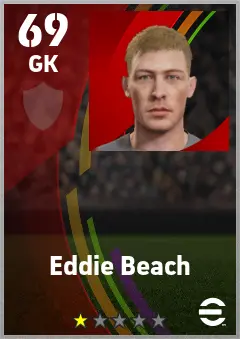 Eddie Beach eFootball 2026 player card — 69 OVR GK