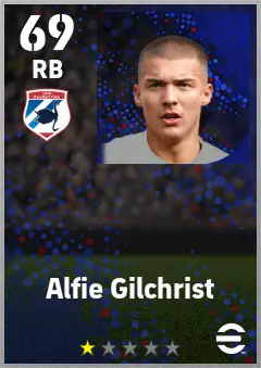 Alfie Gilchrist eFootball 2026 player card — 69 OVR RB