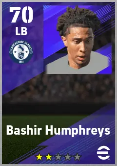 Bashir Humphreys eFootball 2026 player card — 70 OVR LB
