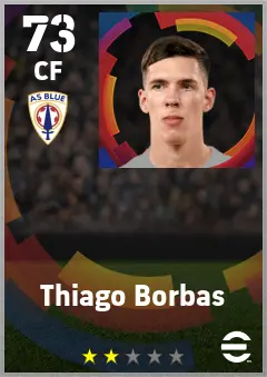Thiago Borbas eFootball 2026 player card — 73 OVR CF