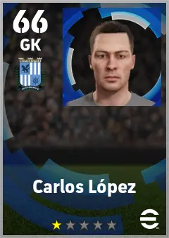 Carlos Lopez eFootball 2026 player card — 66 OVR GK