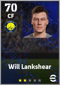 Will Lankshear eFootball 2026 player card — 70 OVR CF