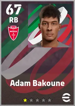 Adam Bakoune eFootball 2026 player card — 67 OVR RB