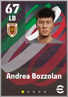 Andrea Bozzolan eFootball 2026 player card — 67 OVR LB