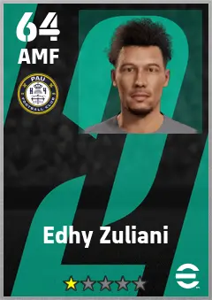 Edhy Zuliani eFootball 2026 player card — 64 OVR AMF